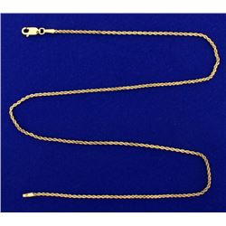 18 Inch Rope Style Neck Chain in 14k Gold