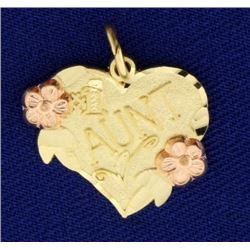 #1 Aunt Pendant or Charm in 14k Gold