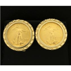 1/10oz Gold American Eagle Coin Earrings