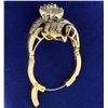 Image 4 : 1ct TW Diamond Designer Ring with Round and Baguette Diamonds in adjustable/arthritic shank