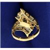 Image 5 : 1ct TW Diamond Designer Ring with Round and Baguette Diamonds in adjustable/arthritic shank