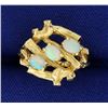 Image 1 : Tree or Natured Themed Opal Ring in 14k Gold