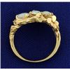 Image 3 : Tree or Natured Themed Opal Ring in 14k Gold