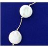 Image 2 : Natural Mother of Pearl Necklace in 14k Gold