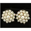 Akoya Natural Pearl Cluster Earrings in 14k Gold