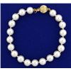 Vintage Akoya Pearl Bracelet with Gold Clasp