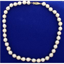 Large Natural Baroque Pearl Necklace with 14k Gold Clasp