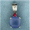Image 1 : Tanzanite, Pink Topaz, and Diamond Pendant