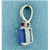 Image 2 : Tanzanite, Pink Topaz, and Diamond Pendant