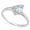 Image 1 : Modern Aquamarine Ring with Diamond in Sterling Silver