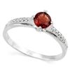 Image 1 : Garnet Cathedral Pave-Inspired Ring with Diamond in Sterling Silver