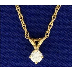 Diamond Pendant on 14k Gold Chain