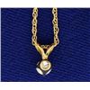 Image 2 : Diamond Pendant on 14k Gold Chain