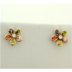 Multi-Colored Gemstone Earrings