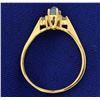 Image 3 : Natural Green Cats Eye Chrysoberyl and Diamond Ring in 18k Gold