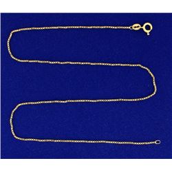 Italian Made 16 1/2 Inch Box Link Neck Chain in 14k Gold