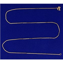 Italian Made 19 Inch Box Link Neck Chain in 14k Gold