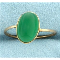 Vintage Green Crystal Ring in 14k Gold