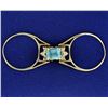 Image 3 : Reversible Diamond and Blue Topaz Ring in 14k Gold