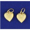 Image 1 : Pair of Puffy Heart Charms in 14k Gold