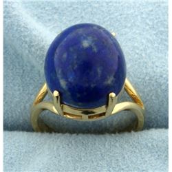 Lapis Solitaire Ring in 14k Gold