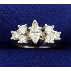 1ct TW Marquise Diamond Ring in White Gold