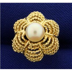 Pearl Designer Ring in 14k Gold