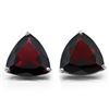 Image 2 : Garnet 6mm Trillion Stud Earrings in Sterling Silver