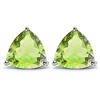 Image 1 : Trillion 1.5 CTW Peridot Stud Earrings in Platinum over Sterling Silver