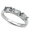 Image 1 : Aquamarine and Diamond Stacking Ring in Sterling Silver