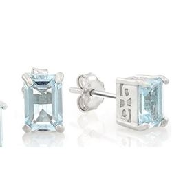 2.5CTW Sky Blue Topaz Emerald Cut Earring and Pendant SET in Sterling Silver