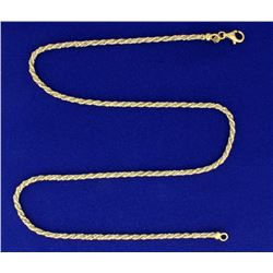 18k Gold 18 1/2 Inch Double Stranded Rope and Box Link Neck Chain