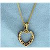 Image 2 : Ruby and Diamond Heart Pendant on 14k Gold Chain