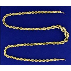 22 1/2 Inch Graduated Rope Style Neck Chain in 14k Gold