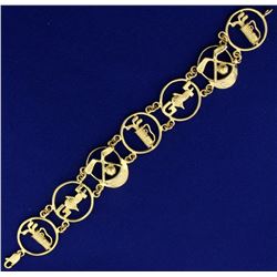 Custom Designed Golf Bracelet in 14k Gold