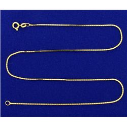 16 1/2 Inch 18k Gold Box Link Neck Chain