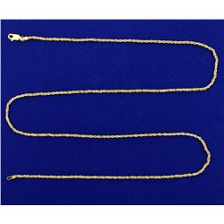 25 Inch Rope Style Neck Chain in 14k Gold