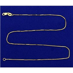 Italian Made 16 Inch Box Link Neck Chain in 14k Gold