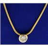 Image 1 : 1/2 ct Diamond Pendant on 14k Gold Italian Made Chain