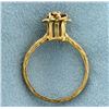 Image 3 : Ruby and Diamond Flower Ring with nature/branch design shank in 10k Gold