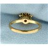 Image 4 : Ruby and Diamond Flower Ring with nature/branch design shank in 10k Gold