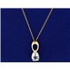 Image 1 : Sky Blue Topaz Pendant with 14k Gold Chain