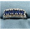 Image 1 : Sapphire and Diamond Ring in 14k White Gold