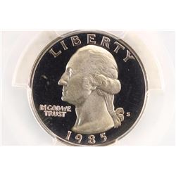 1985-S WASHINGTON QUARTER PCGS PR69 DCAM