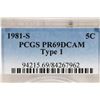 Image 3 : 1981-S TYPE I JEFFERSON NICKEL PCGS PR69 DCAM