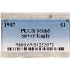 Image 3 : 1987 AMERICAN SILVER EAGLE PCGS MS69