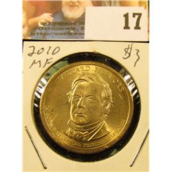 2010 P Gem BU Presidential Willard Fillmore 'Golden' Dollar Coin.