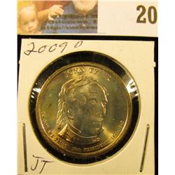 2009 D Presidential John Tyler 'Golden' Dollar Coin. Gem BU.