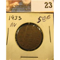 1933 Small Canada Cent. AU.