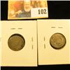 Image 2 : 1876CC AND 1887 SEATED LIBERTY DIMES